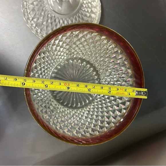 Indiana Glass Diamond Point Ruby Flash Ice Bucket - Simply Stunning - Picture 12 of 13